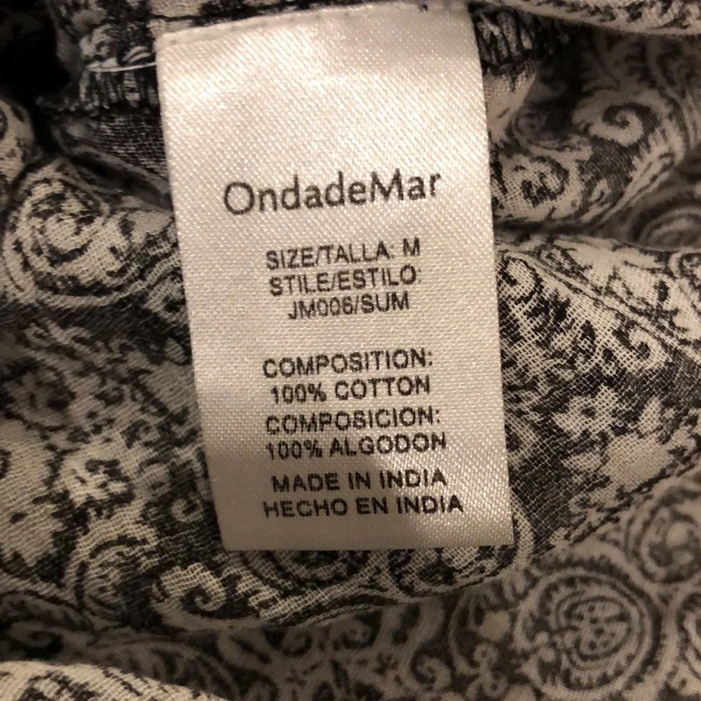OndadeMar Coverup Jumpsuit Black White Medium